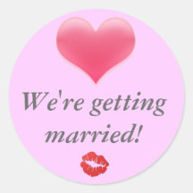 heart-blending, images, We're getting married! Round Stickers