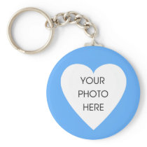 Heart Border Keychain Template - Baby Blue