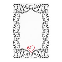 Heart Border Stationery