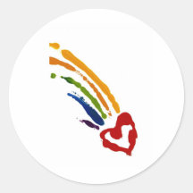 heart brush stroke round stickers