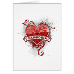 Heart Cambodia Greeting Cards