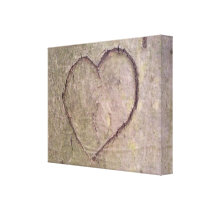 Heart Carved in a Tree Canvas Print