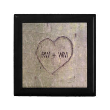 Heart Carved in a Tree Jewelry Box