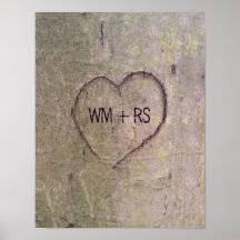 Heart Carved in a Tree Poster