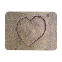 Heart Carved in a Tree Rectangular Magnet