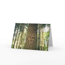 Heart Carved into Tree Anniversary Card