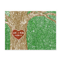 Heart Carved into Tree Post Cards