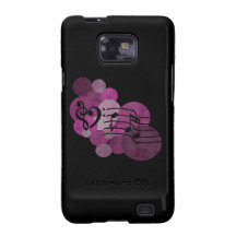 Heart clefs Music notes and polka dots – pink Samsung Galaxy S Cases