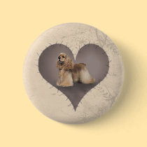 Heart Cocker Spaniel buttons