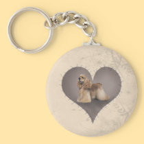 Heart Cocker Spaniel keychains