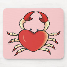 Heart Crab Mouse Pads