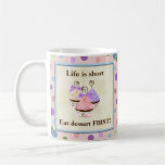 Heart Cupcake Trio Life is Short - Mouse Pad Mugs