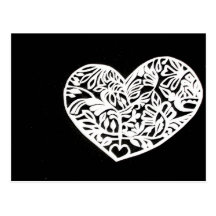 heart cut out post card