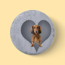 Heart Dachshund buttons