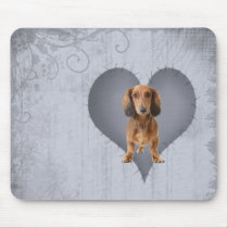 Heart Dachshund mousepads