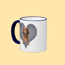 Heart Dachshund mugs