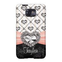 Heart Diamond Rhinestone Samsung Galaxy S Case Cov