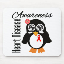 Heart Disease Awareness Penguin Mousepad