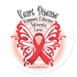 Heart Disease Butterfly 3 Round Sticker
