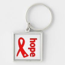 Heart Disease Hope Ribbon Keychains