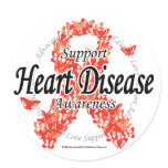 Heart Disease Ribbon of Butterflies Stickers