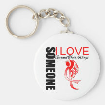 Heart Disease Someone I Love Earned Their Wings Key Chain
