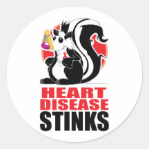 Heart Disease Stinks Round Sticker