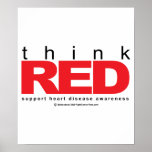 Heart Disease THINK Red Poster