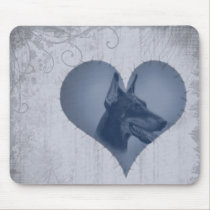 Heart Doberman Pinscher mousepads