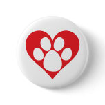 Heart Dog Paw buttons