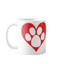 Heart Dog Paw Mug