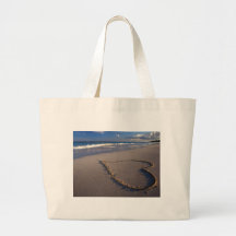 Heart Drawn on the Beach Bag