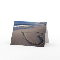 Heart Drawn on the Beach Cards