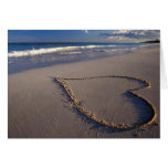 Heart Drawn on the Beach Cards