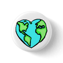 Heart Earth Pinback Button