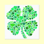 Heart-Filled Four-Leaf Clover canvas prints