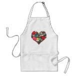 Heart Filled with Red and Green Buttons Aprons