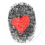 Heart Fingerprint  Love Sticker