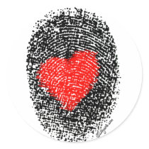 Heart Fingerprint  Love Sticker