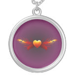Heart fire wing heart fire wings pendants