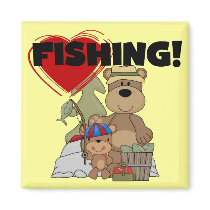 HEART Fishing Tshirts and Gifts Fridge Magnets