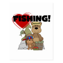 HEART Fishing Tshirts and Gifts Post Card