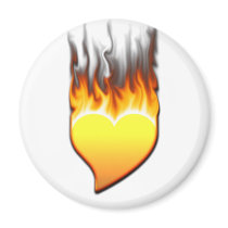 Heart Flame tilted III Fridge Magnet