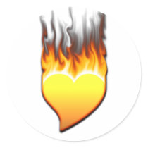Heart Flame tilted III Stickers