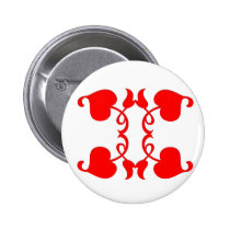 Heart Floral Pattern Button buttons