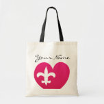 Heart Fluer de Bag personnalisé avec votre nom Sacs De Toile