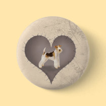 Heart Fox Terrier buttons