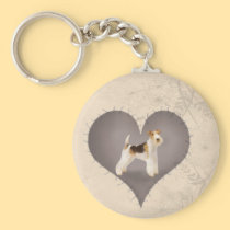 Heart Fox Terrier keychains