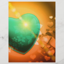 Heart Fractal Romantic Playful Love Orange Teal Custom Flyer