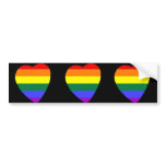 Heart Gay black Bumper Stickers